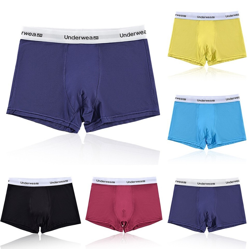 Men's Low Waist Boxer Briefs Underwear Sexy U Pouch Trunks Print Shorts