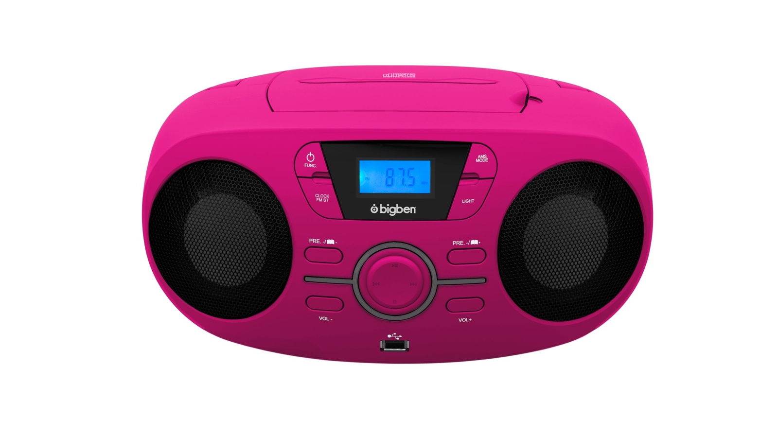 Tragbares CD/Radio mit USB pink NUOVO
