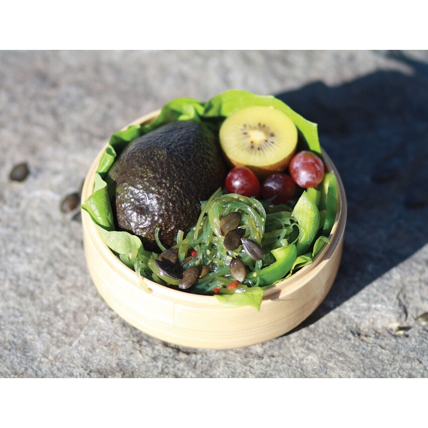Swiss Advance PHORA Bamboo Lunch Box Medium Handmade w/ Organic Cotton-Mesh Bag
