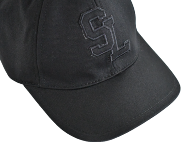 🆕️NEW Authentic SAINT LAURENT SL LOGO Black COTTON BASEBALL CAP