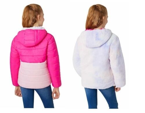 Eddie Bauer Girls' Youth Reversible Plush Jacket - Pink Size Large 14/16 - Picture 10 of 10