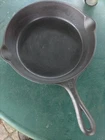 Antique GRISWOLD Cast Iron SKILLET Frying Pan # 6 LARGE SLANT LOGO, Heat Ring