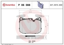 BREMBO Bremsbelagsatz Scheibenbremse XTRA LINE P 06 088X f�r F30 F31 F20 BMW 1er