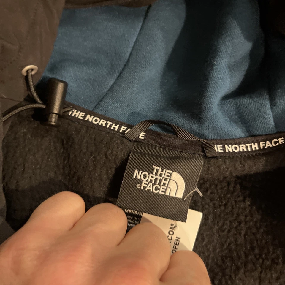 The North Face Mens Highrail Fleece Jacket Hoodie Relaxed Midnight Petrol LARGE - Image 4 of 4