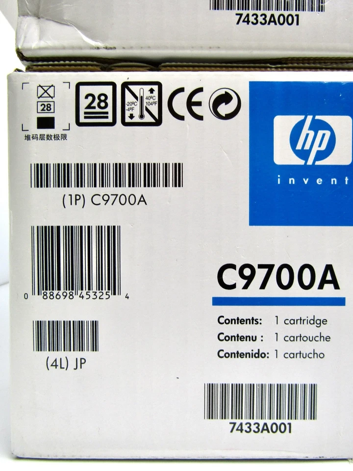 Paquete de 2 cartuchos de tóner para impresora HP C9700A color LaserJet 1500 2500 negro genuinos Foto 4 de 4