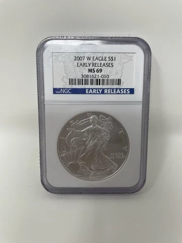 2007 Silver Eagle Coin NGC MS69 Certified 1 Troy Ounce .999 Fine Silver