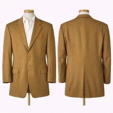 Hickey Freeman Collection Dillards Mens Blazer 42R Camel Brown Wool Classic Suit