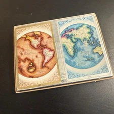 Vintage 2 Decks~Congress~U.S. Playing Card Co Continental Globe Design (269&270)