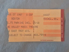August 8-7-87 1987 BOSTON Concert ticket Stub Alpine Valley Wisconsin