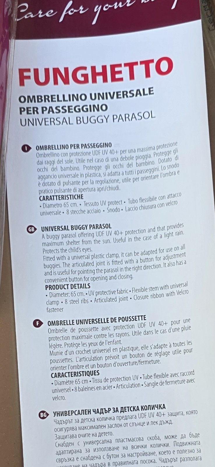 Ombrellino Universale Magenta per Passeggino Joyello foto 5