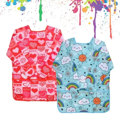 Tablier de Peinture Enfant 2 pcs Blouse Imperméable avec Manches pour Garçon... - Photo 1/4