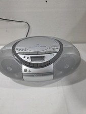 Sony CFD-S350  CD/Cassette Portable Boombox With Power Cord  Silver  Tested