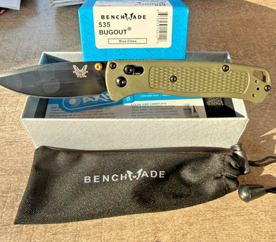 Bug  out 535 Olive Green Handle S30V Black Blade Authenticity Unverified