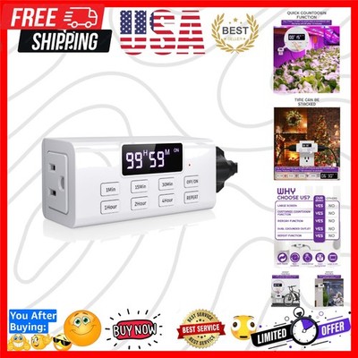 Indoor Countdown Timer Outlet, Auto Shut Off Timers with Large Screen,Customi...