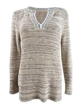 Style & Co. Women's Crochet-Trim Tunic (S, Multi Space Dye) 732998722182