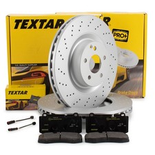 TEXTAR Bremsscheiben &Oslash; 350mm Bel&auml;ge Sensor f&uuml;r MERCEDES W211 W221 SL R230 vorne