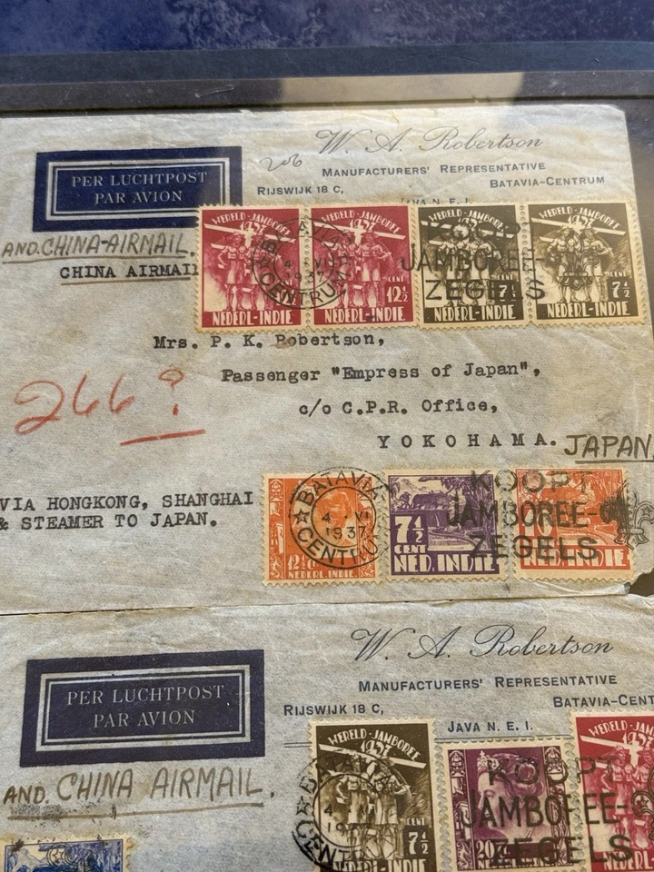 Stamps Philatelic Covers 1930’s ,posted Empress Japan Ocean Liner, Indies Rare - image 2 of 4