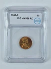 1953-S Lincoln Wheat Cent MS66 RD ICG