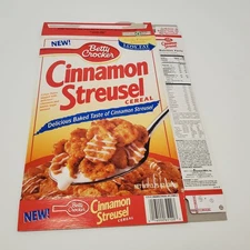 Vintage 1996 1997 Betty Crocker General Mills Cinnamon Streusel Cereal Box Prop 