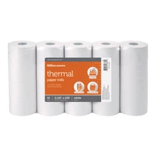 Office Depot Brand Thermal Paper Rolls, 3-1/8" x 230', White, Pack Of 10