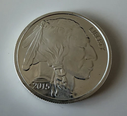 2015 1 oz One Ounce .999 Silver Buffalo/Indian Round Proof