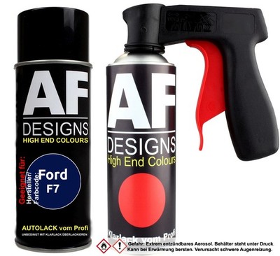 Spraydosen Griff Set für Ford F7 State Blue Perl Basislack Klarlack Handgriff Pi