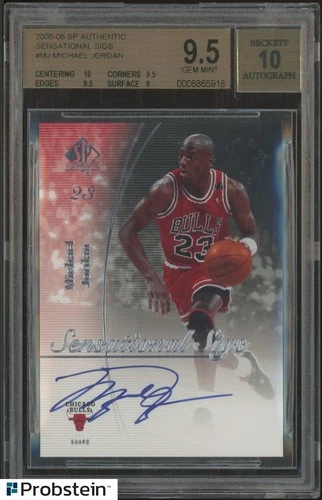 2005-06 SP Authentic Sensational Sigs Michael Jordan HOF BGS 9.5 w/ 10 AUTO