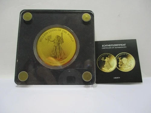 2009 Chad 5000 F 999 Gold Coin (1/200 oz) "Liberty" XF in Frame WY2549