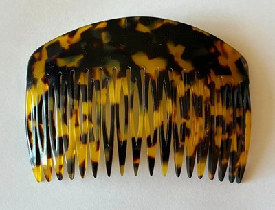 Vintage Tortoiseshell Hair Comb 84mm French Side Comb Faux Tortoise Celluloid