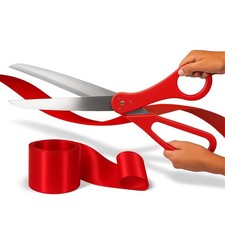 Grand Opening Ribbon Cutting Ceremony Kit 25" Grand Opening Ribbon and Scisso...
