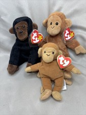 Ty Beanie Babies  Teenie Beanie   Monkey  Gorilla   Lot of 3