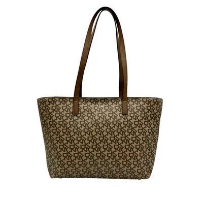 DKNY Brown Faux Leather Medium Tote Bag