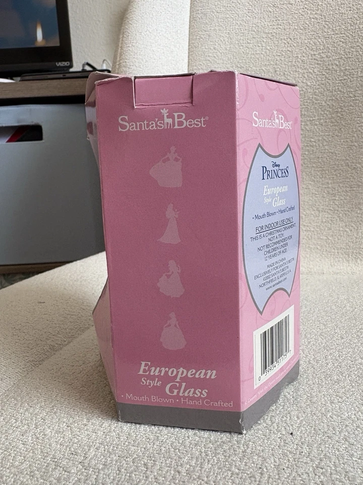 WALT DISNEY CENICIENTA ESTILO EUROPEO ADORNO DE VIDRIO De colección 2002 Raro Nuevo en Caja Foto 3 de 4