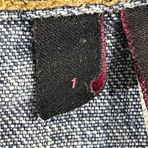Vintage Calvin Klein Jean Shorts Juniors Sz 1 Side Slit Double Stone Blue Denim - Picture 5 of 8