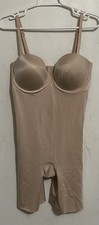 SPANX FULL BODY GIRDLE SHAPEWEAR SHAPER SUIT BEIGE SIZE XL UNDERWIRE CROTCH OPEN