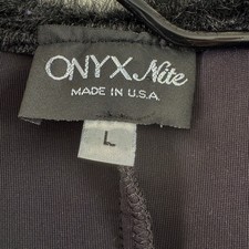 Vintage Onyx Nite Black Velvet Faux Fur Collar Long Sleeve Maxi Dress Size L