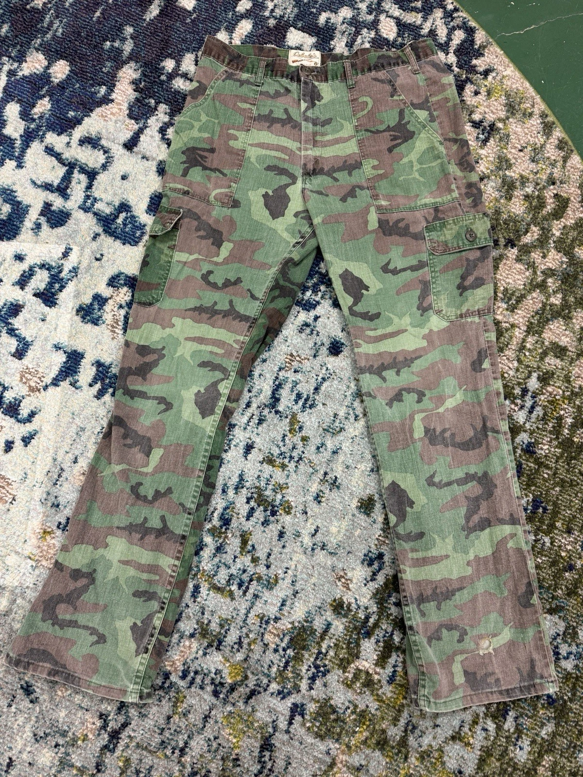 Vintage Cabela's Men's 32x42 Hunting Brush Cargo Pants Woodland Camo USA