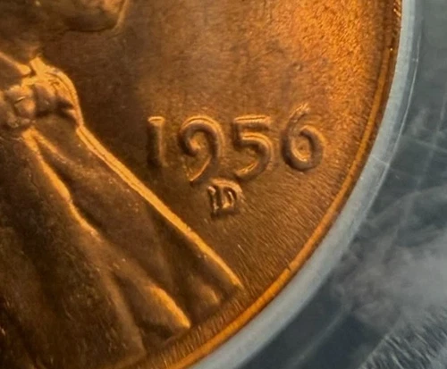 1956-D  Lincoln 1C FS-22.1 REPUNCHED MINTMARK Doubled Mint Mark PCGS MS64 RD