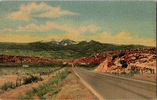 Mt Taylor Highway 66 Grants New Mexico Linen Postcard 1938 Curteich