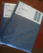 2 Pairs - LINEN Curtains 57 x 98 " ( 4 Panels ) Rustic Classic Blue - NEW NIP