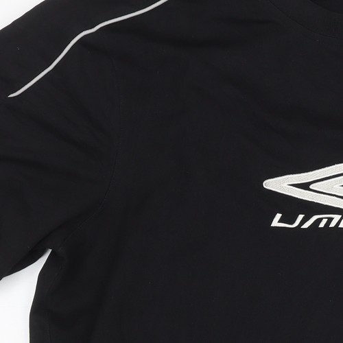 T-shirt Umbro uomo nera L palestra tinta unita logo girocollo - Foto 5 di 12