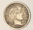 1908 D Barber Dime VF (O164)