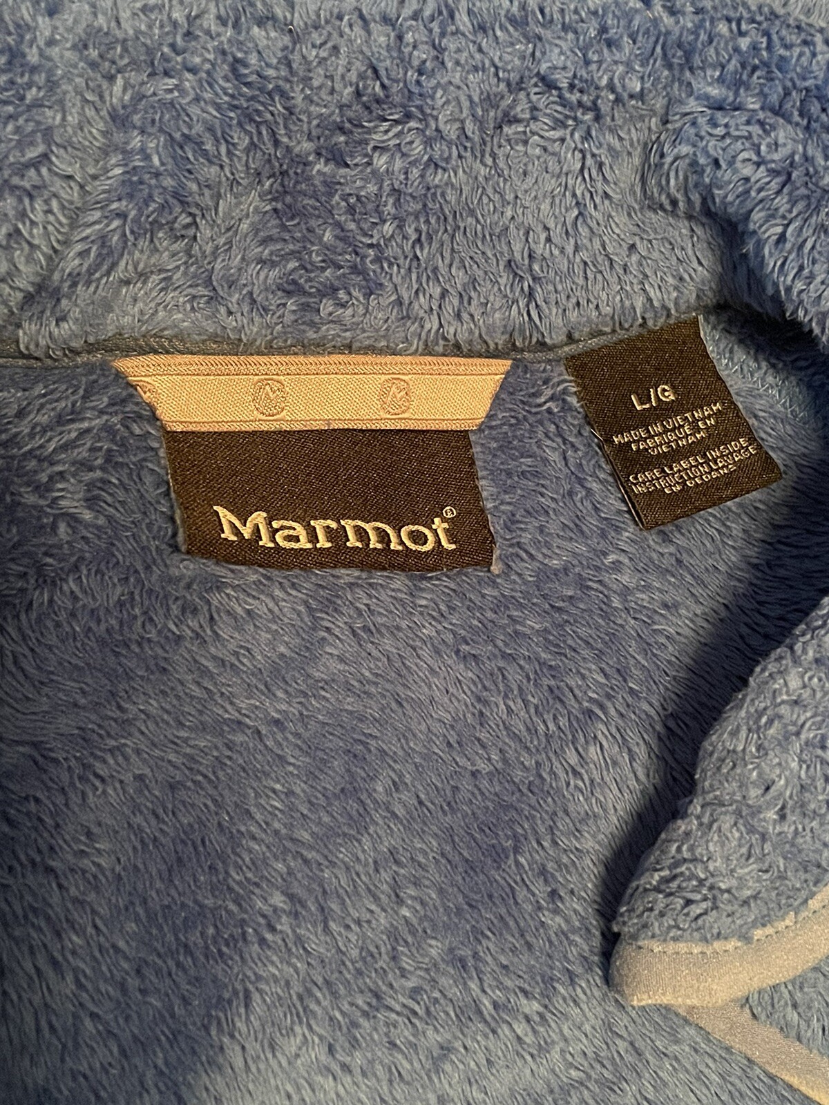 Marmot Monkey Jacket Large Blue Full Zip Fuzzy Fl… - image 4