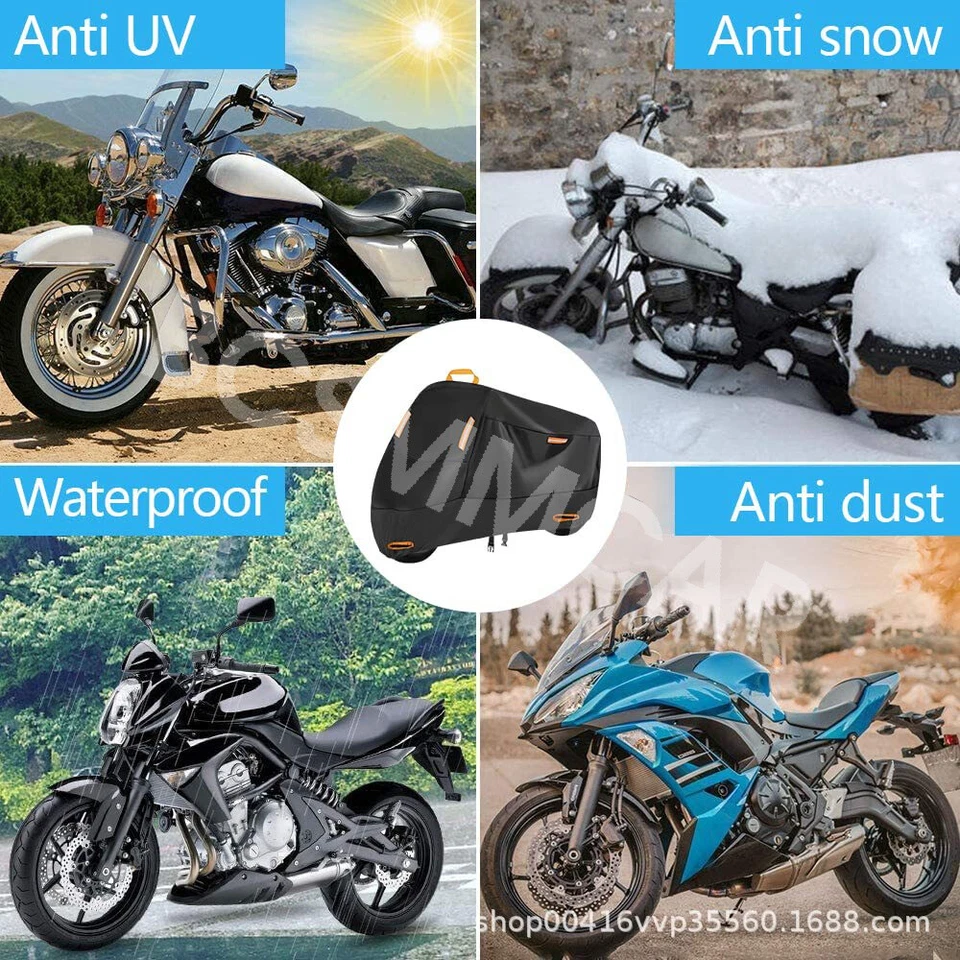 Cubierta impermeable XXL para motocicleta exterior lluvia nieve polvo protección solar Foto 3 de 4