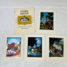 Set of 4 Paul Detlefsen Color Etch Prints Collectors Album Gift Received 1964