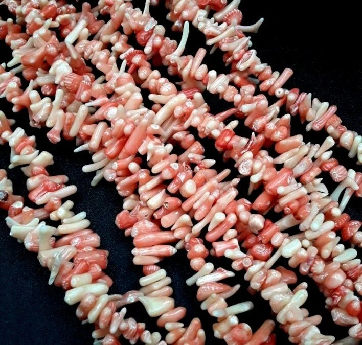 Vintage Coral Beads 16" Strand AA Quality Great for DIY & Jewelry Making - Image 2 of 2