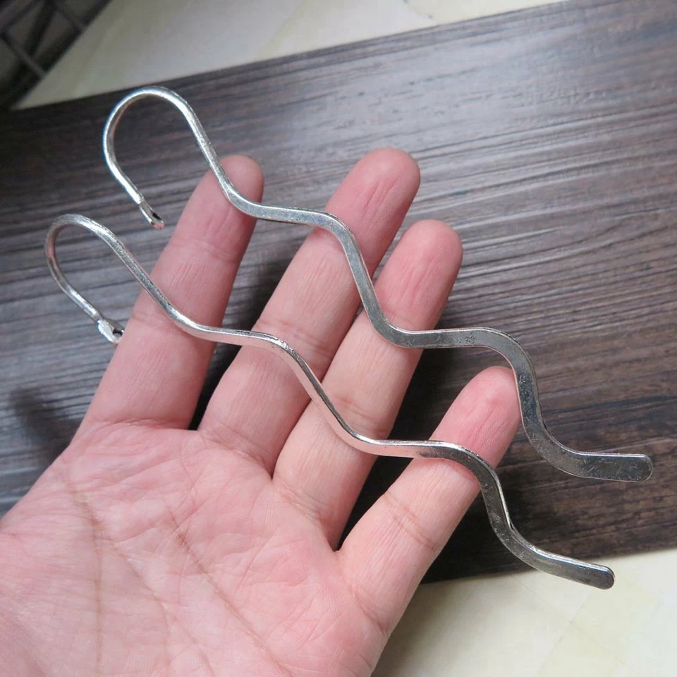 5 Stück Antik Tibetisch Silber Mit Öse Metall Lesezeichen - Gebogen 15cm