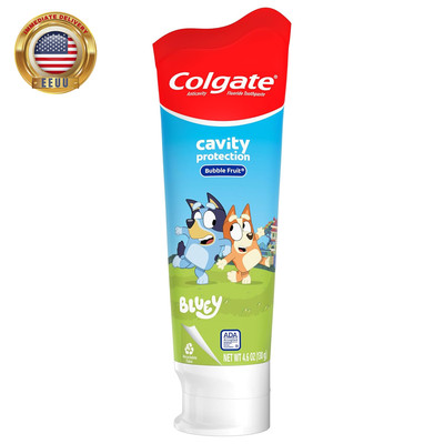 Kids Bluey Toothpaste with Fluoride, Fights Cavities, Mild Fruit Flavor, Sugar F