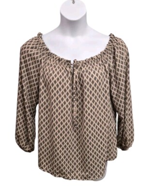 Beacon Apparel Top Womens Size XL Chloe Balloon Sleeve Milkmaid Peasant