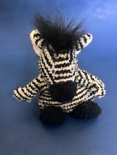 Russ Berrie miniature zebra stuffed animal, zoo plush animal